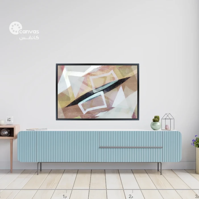 لوحة تجريدية بألوان هادئة وعصرية