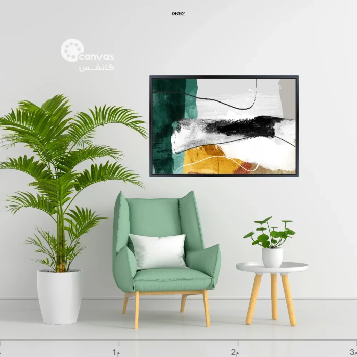 لوحة تجريدية بتفاصيل حديثة وملونة