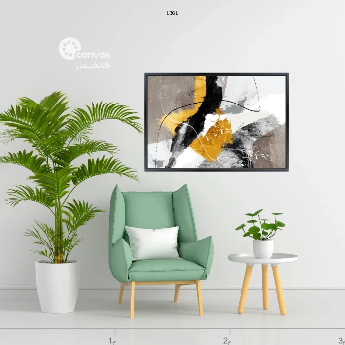 لوحة تجريدية بألوان دافئة وباردة