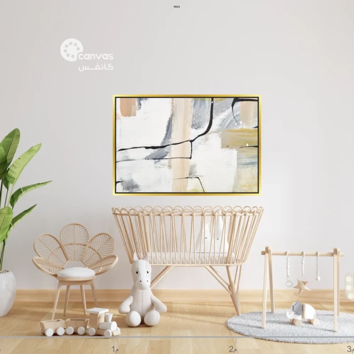 لوحة تجريدية بلونين محايدين