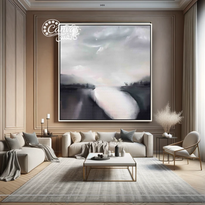 منظر طبيعي هادئ مع تفاصيل رمادية