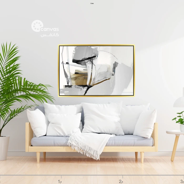 لوحة تجريدية باللونين الأسود والأبيض