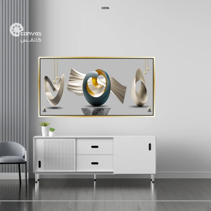 لوحة تجريدية بأشكال هندسية معاصرة