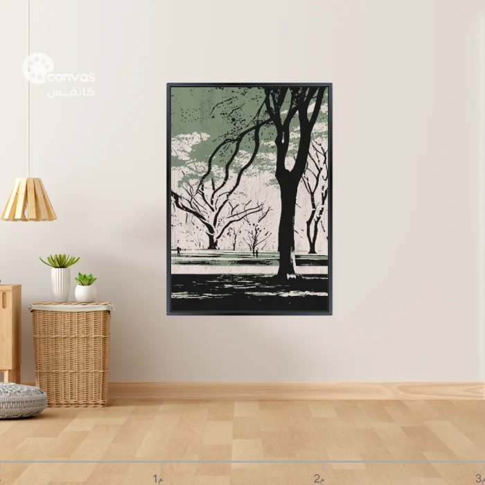 منظر طبيعي بأشجار عارية في حديقة