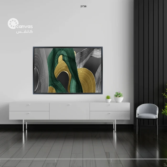 لوحة فنية تجريدية بألوان متباينة