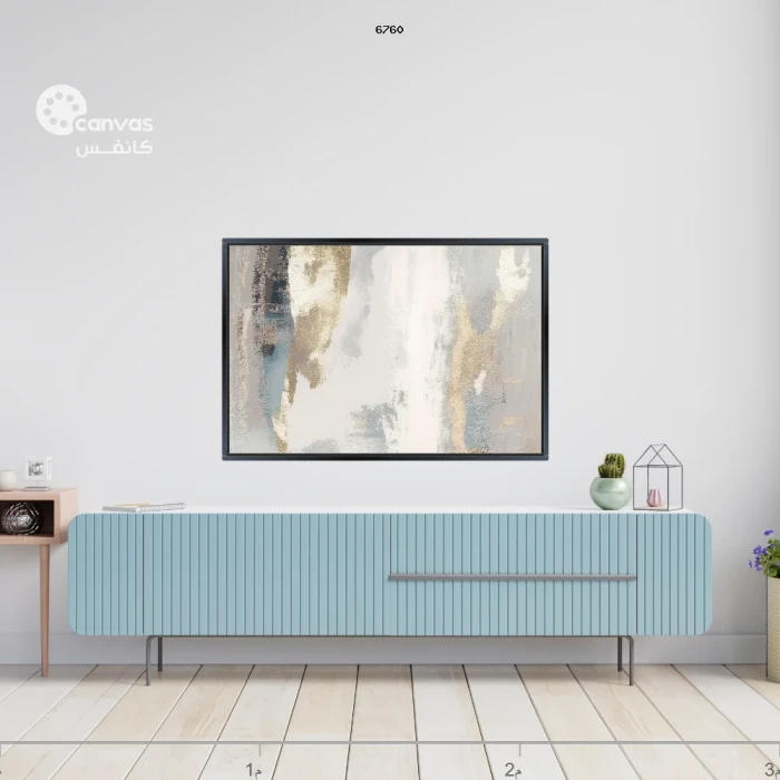 لوحة تجريدية بألوان هادئة وعصرية