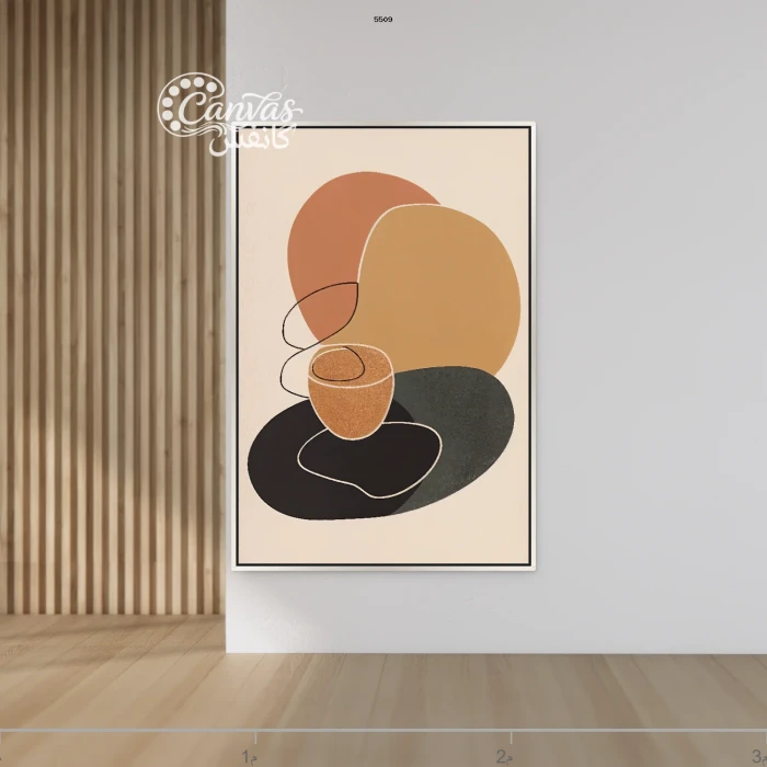 لوحة تجريدية بأشكال دائرية دافئة