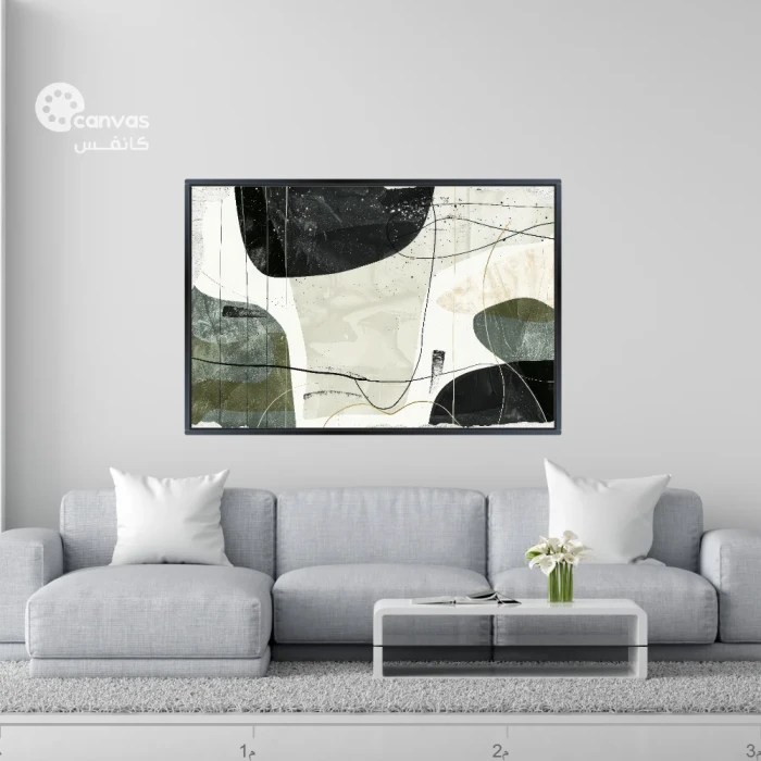 تجريد هندسي باللونين الأسود والأبيض