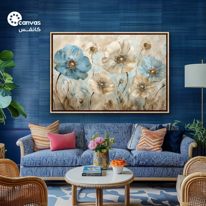 لوحة زهور جميلة بتفاصيل دقيقة