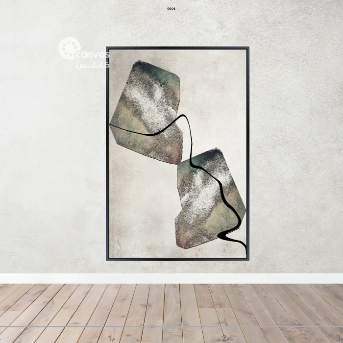 لوحة تجريدية بألوان هادئة وعصرية
