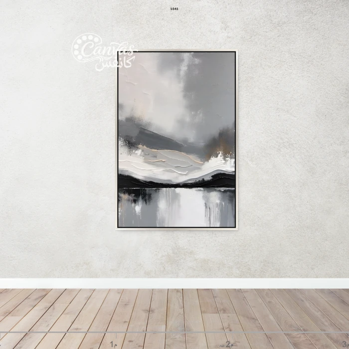 منظر طبيعي بتدرجات الرمادي والذهبي