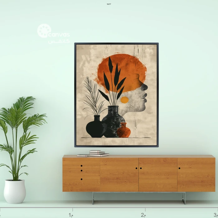 تجريدية للمرأة مع العناصر الطبيعية