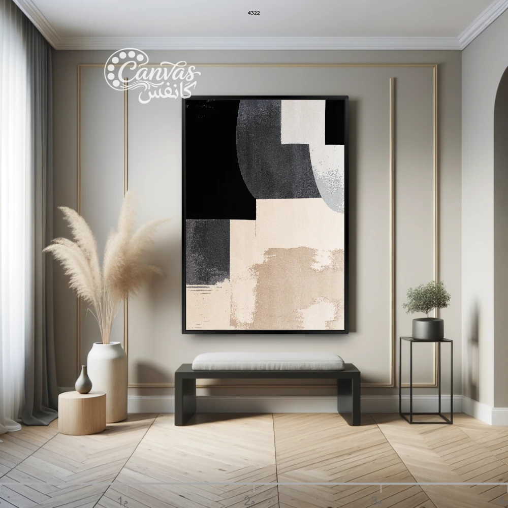 لوحة تجريدية بألوان هادئة وعصرية