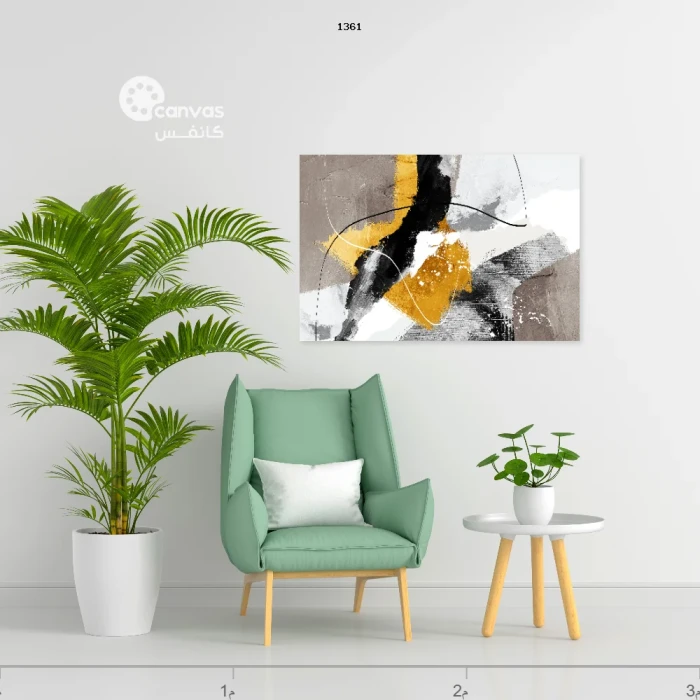 لوحة تجريدية بألوان دافئة وباردة