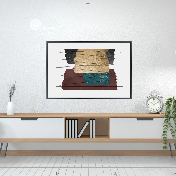 تركيب تجريدي بألوان دافئة وباردة