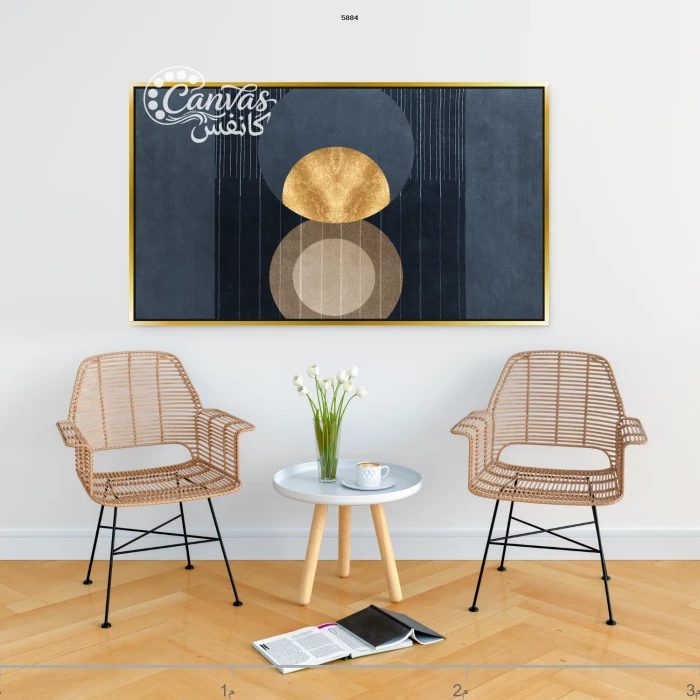 لوحة تجريدية بألوان دافئة وباردة