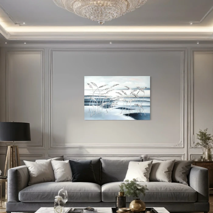 لوحة طبيعية مع عناصر نباتية بسيطة