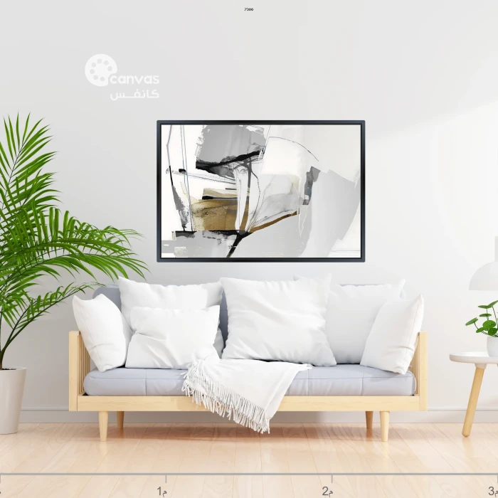 لوحة تجريدية باللونين الأسود والأبيض