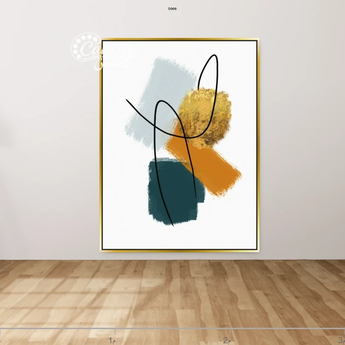 تركيبة تجريدية بألوان دافئة وباردة