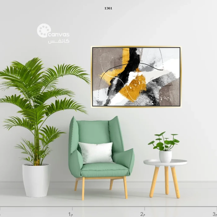 لوحة تجريدية بألوان دافئة وباردة