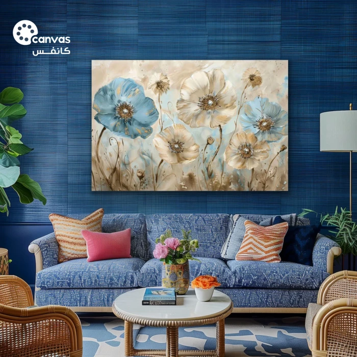 لوحة زهور جميلة بتفاصيل دقيقة