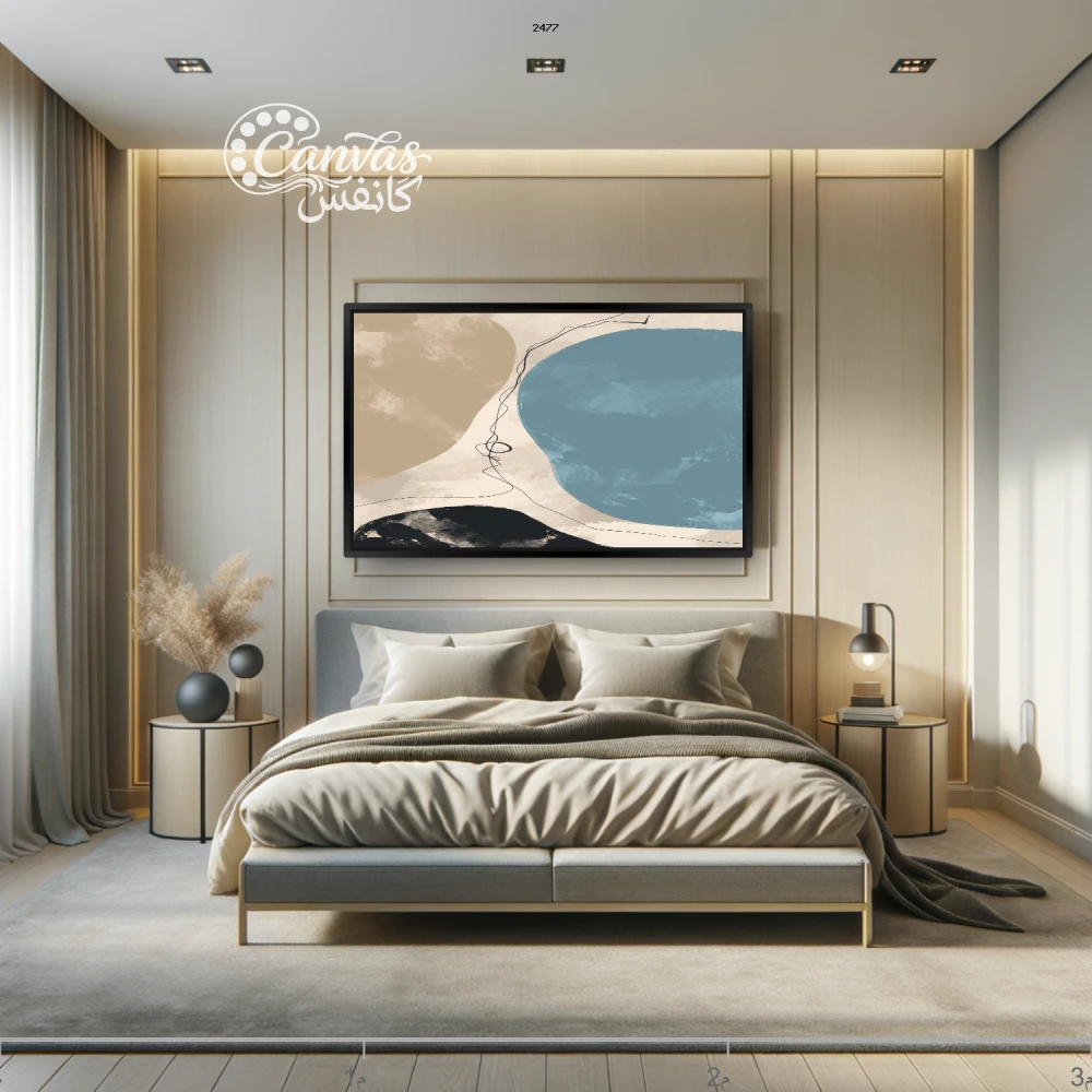 لوحة تعكس التوازن بين الألوان والأشكال