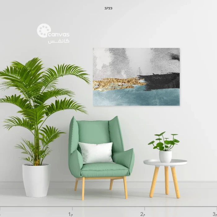 لوحة تجريدية تجمع بين الألوان الطبيعية