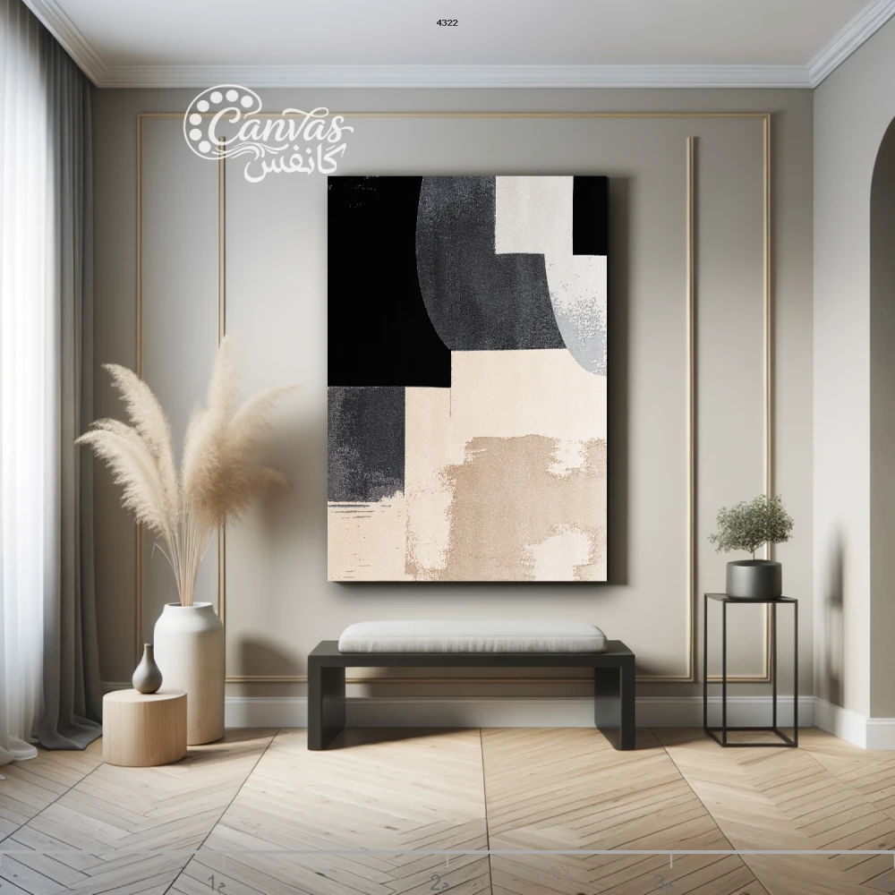 لوحة تجريدية بألوان هادئة وعصرية