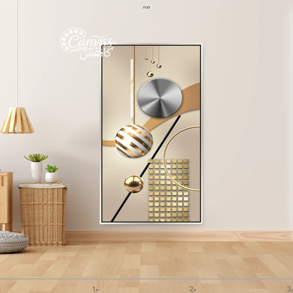 لوحة فنية حديثة بتصميم هندسي