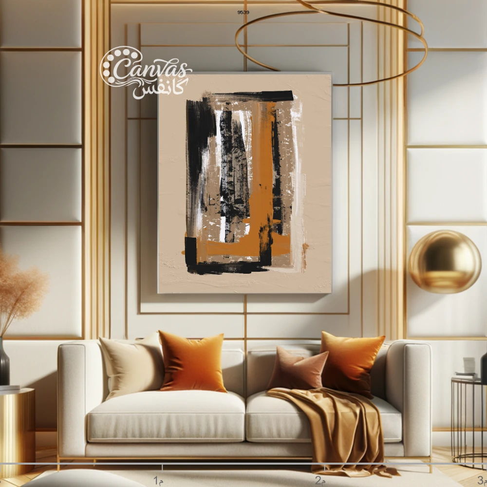 لوحة تجريدية بألوان دافئة وباردة