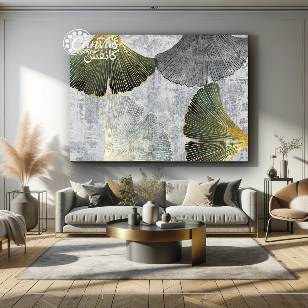 لوحة فنية تجسد جمال الأوراق الذهبية