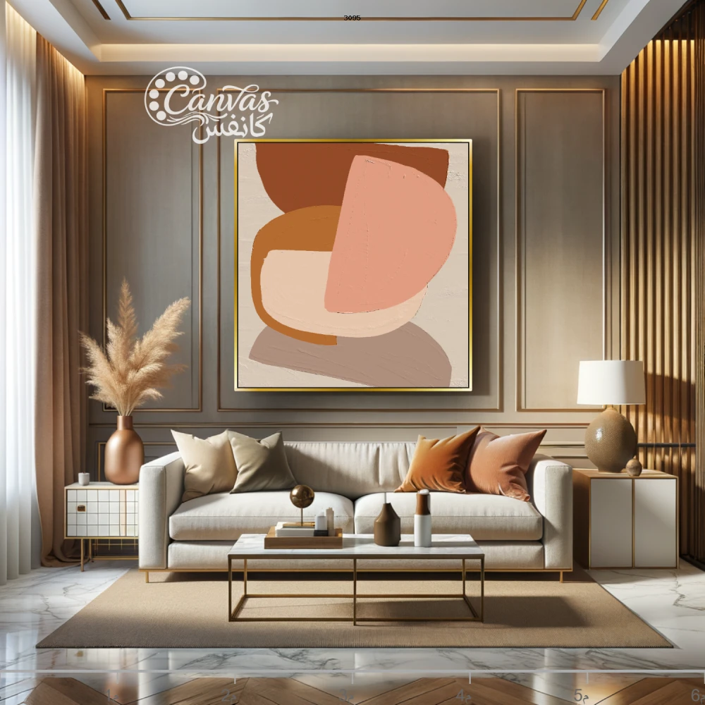 لوحة تجريدية بألوان دافئة