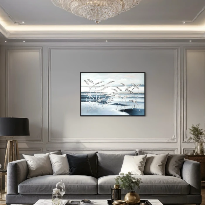 لوحة طبيعية مع عناصر نباتية بسيطة