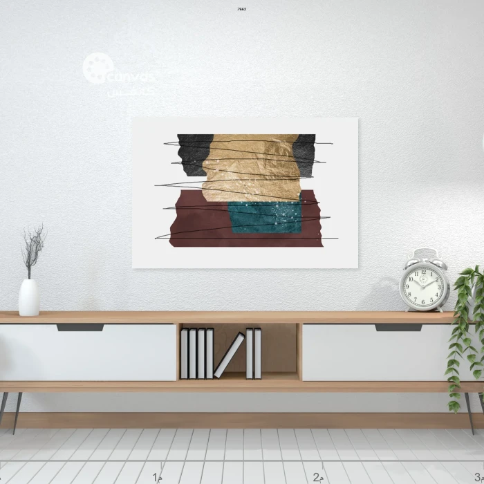 تركيب تجريدي بألوان دافئة وباردة