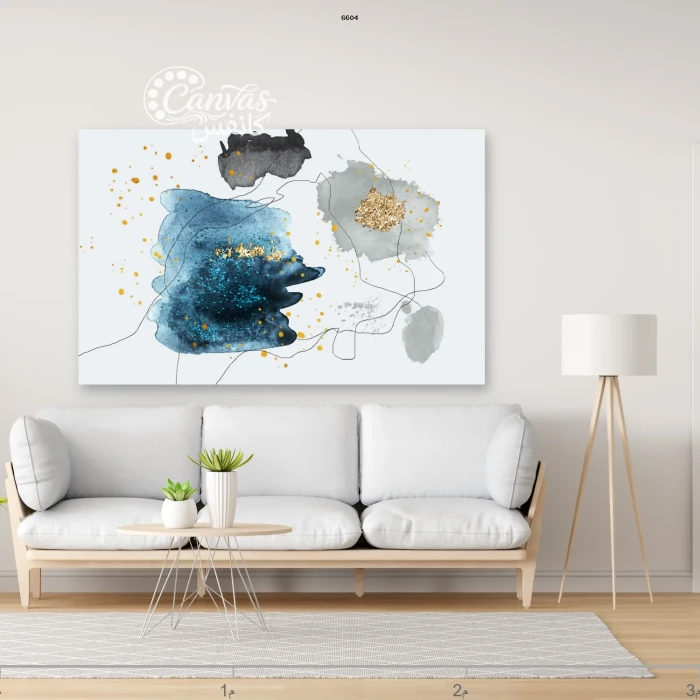 تجريد بالألوان الزرقاء والذهبية