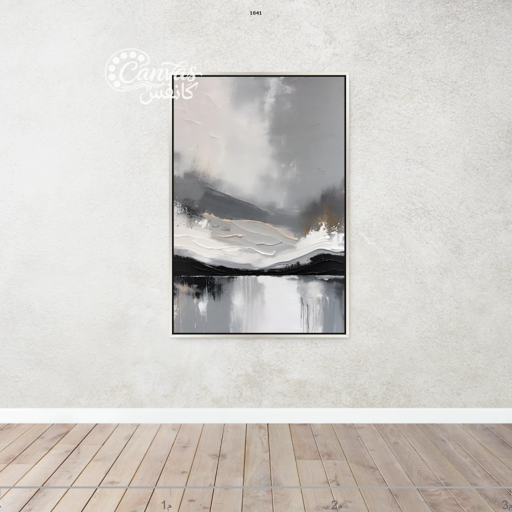 منظر طبيعي بتدرجات الرمادي والذهبي