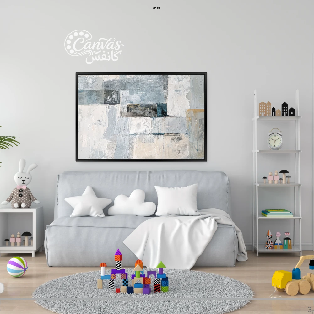 لوحة تجريدية بألوان هادئة وعصرية