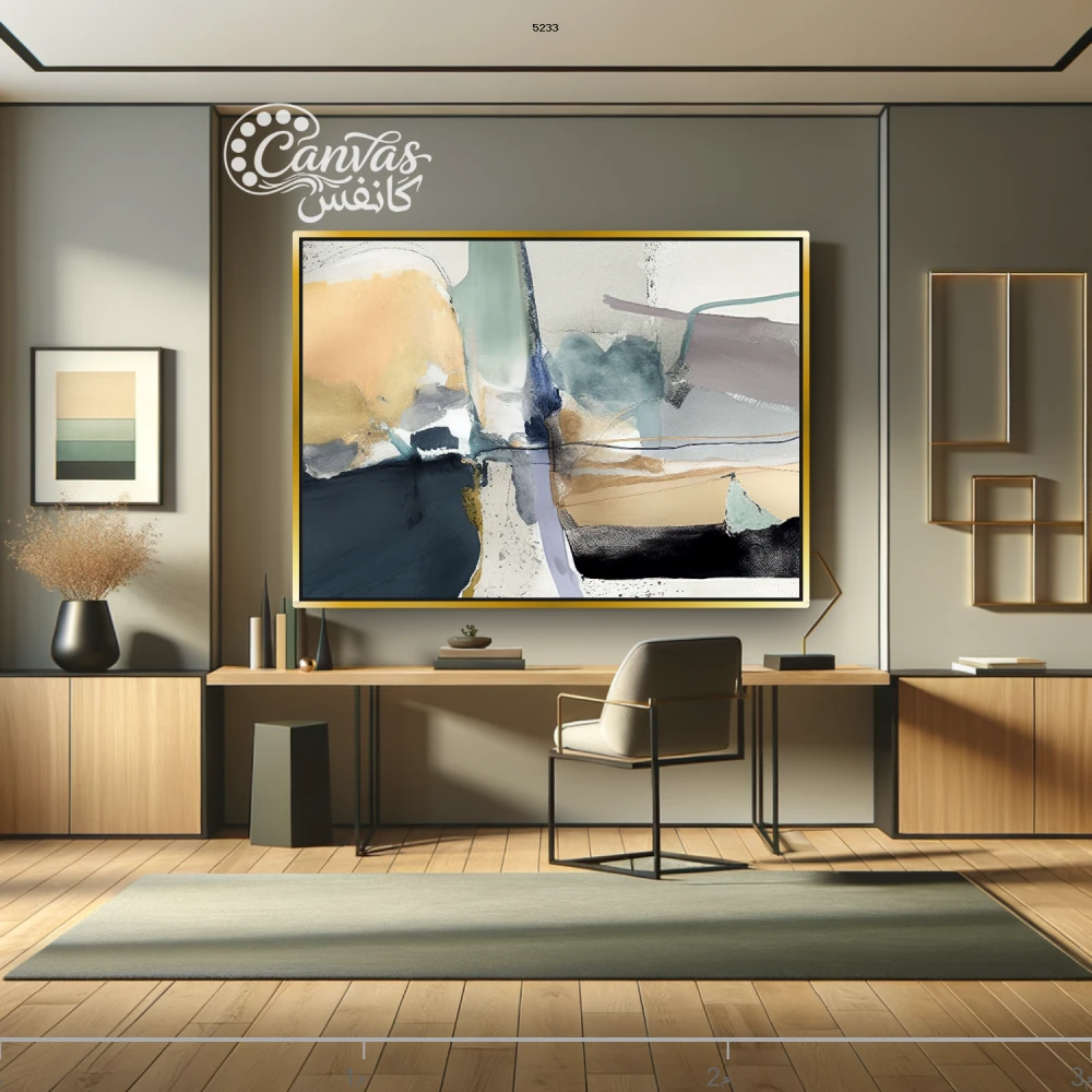 لوحة تجريدية تعبر عن التوازن والهدوء