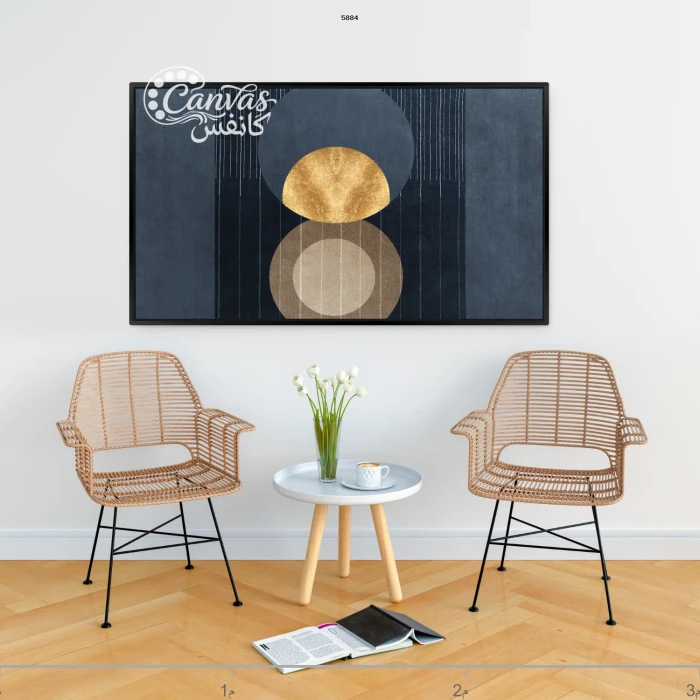 لوحة تجريدية بألوان دافئة وباردة