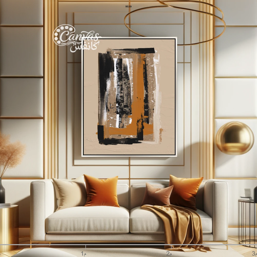 لوحة تجريدية بألوان دافئة وباردة