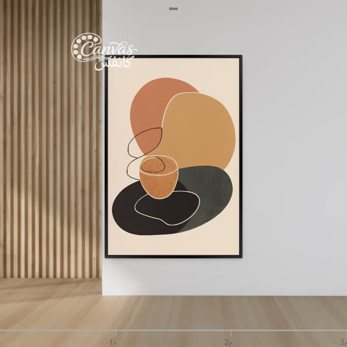 لوحة تجريدية بأشكال دائرية دافئة