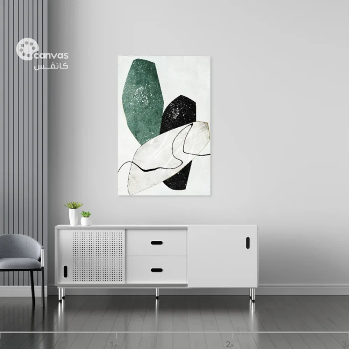 عمل فني تجريدي بأشكال هندسية متنوعة