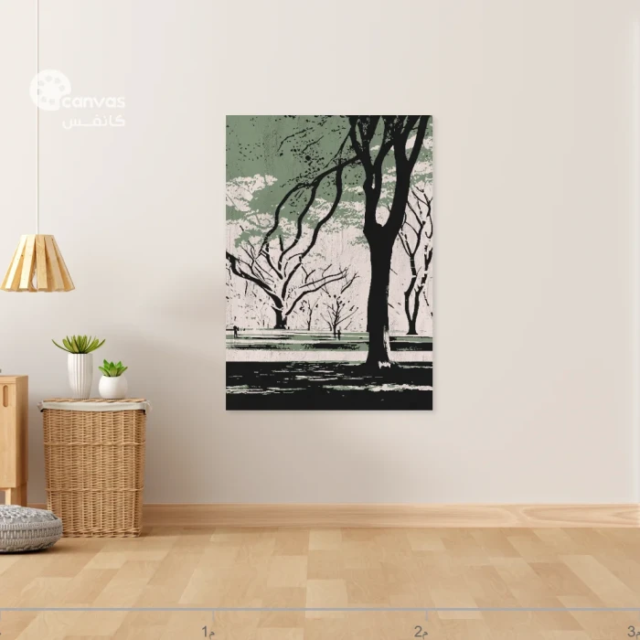 منظر طبيعي بأشجار عارية في حديقة