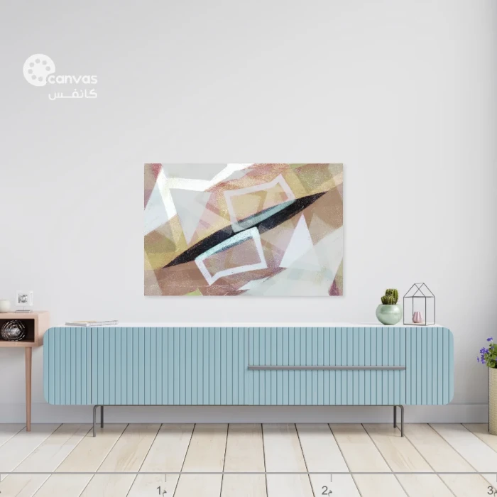 لوحة تجريدية بألوان هادئة وعصرية