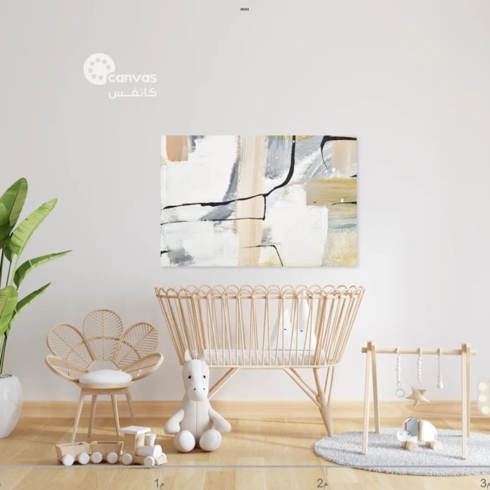 لوحة تجريدية بلونين محايدين