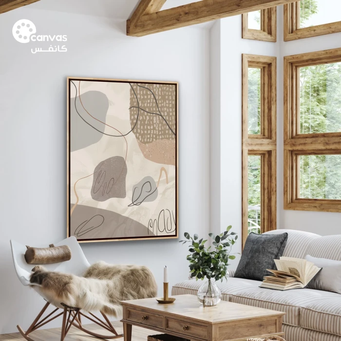 لوحة فنية تجريدية بألوان دافئة