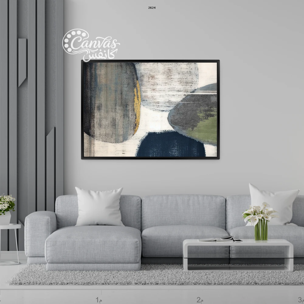 لوحة تجريدية بألوان هادئة ومتناغمة