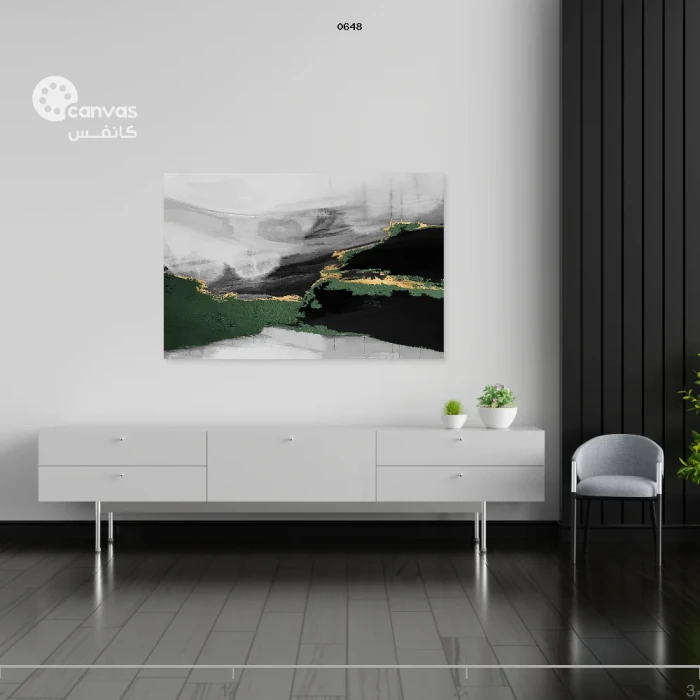 لوحة تجريدية بألوان طبيعية وراقية