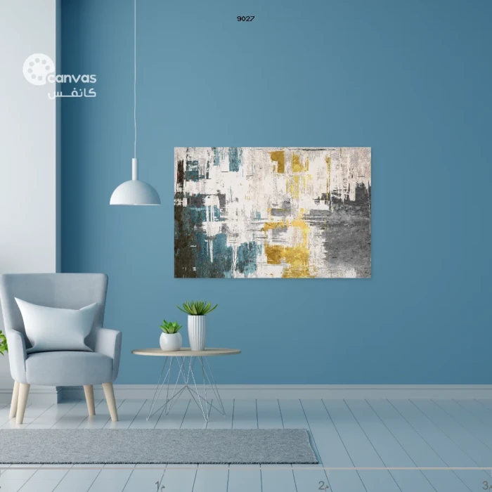 لوحة تجريدية بألوان دافئة وباردة