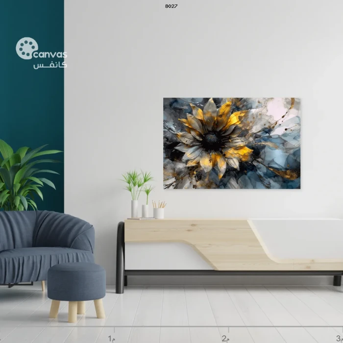 لوحة زهور ملونة بتصميم حديث